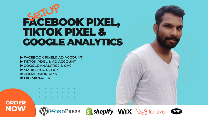 I will setup facebook, tiktok pixel and google analytics for ecommerce tracking